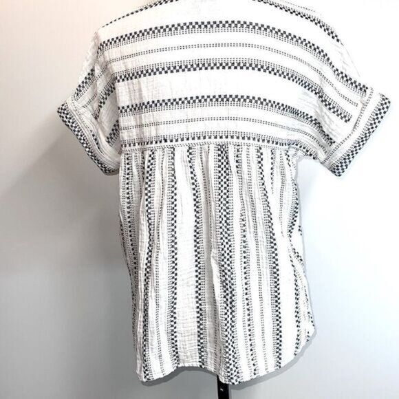 NWOT Madewell Lightspun Lakeline Popover Shirt Jacquard Sz XXS - Picture 8 of 11